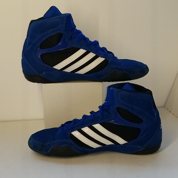 blue adidas wrestling shoes